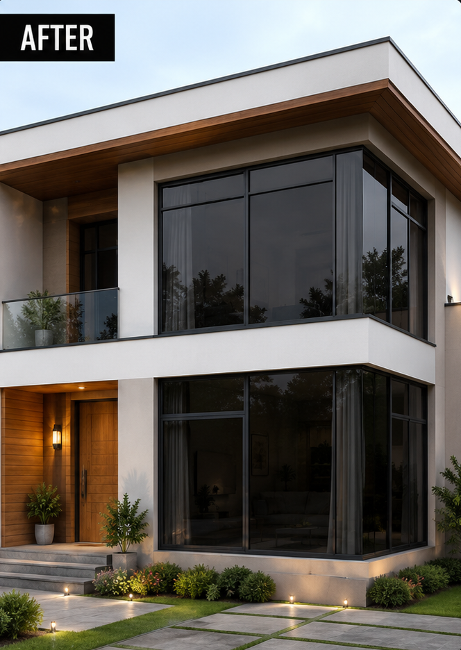 After window film installation